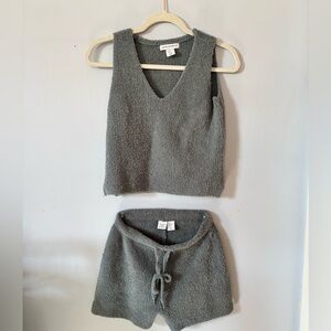 Soft terry cloth two piece sleep set